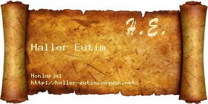 Haller Eutim névjegykártya